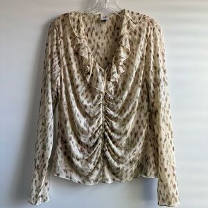 Women's CAbi #4163 Slim-fit blouse with long sleeves Sz. M